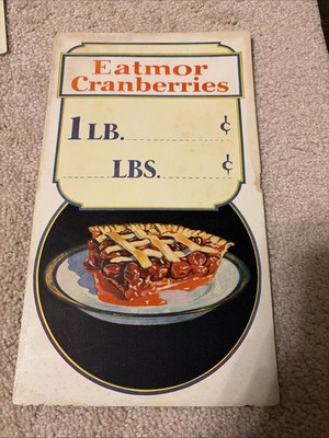 Eatmor Cranberries Grocery Store Sign Vintage Retro