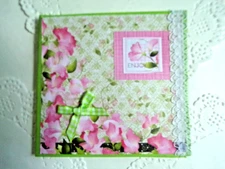 Handmade folio journal Sweet Pea flower theme