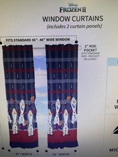 Disney Window Curtain Panels Drapes Set, 82 in x 63 in, Frozen 2 Olaf NIP