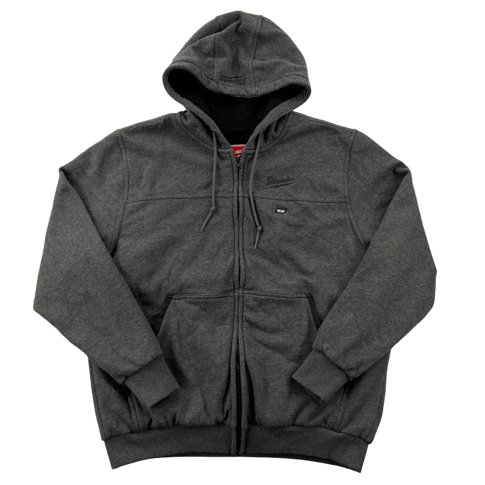 Milwaukee M12 Heated Gear Mens XL Gray Full Zip Waffle Lined Hoodie NO BATTERY