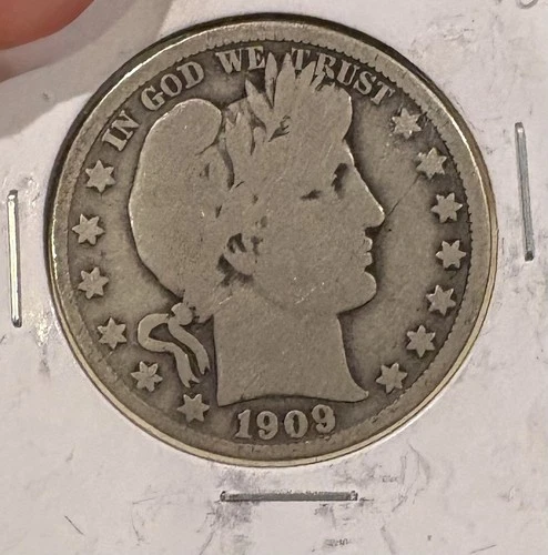 1909-D Barber Quarter ~ Very Fine VF ~ 90% Silver O1