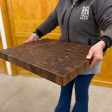 Personalized End Grain Walnut Cutting Board for Kitchen, Thick Butcher Block