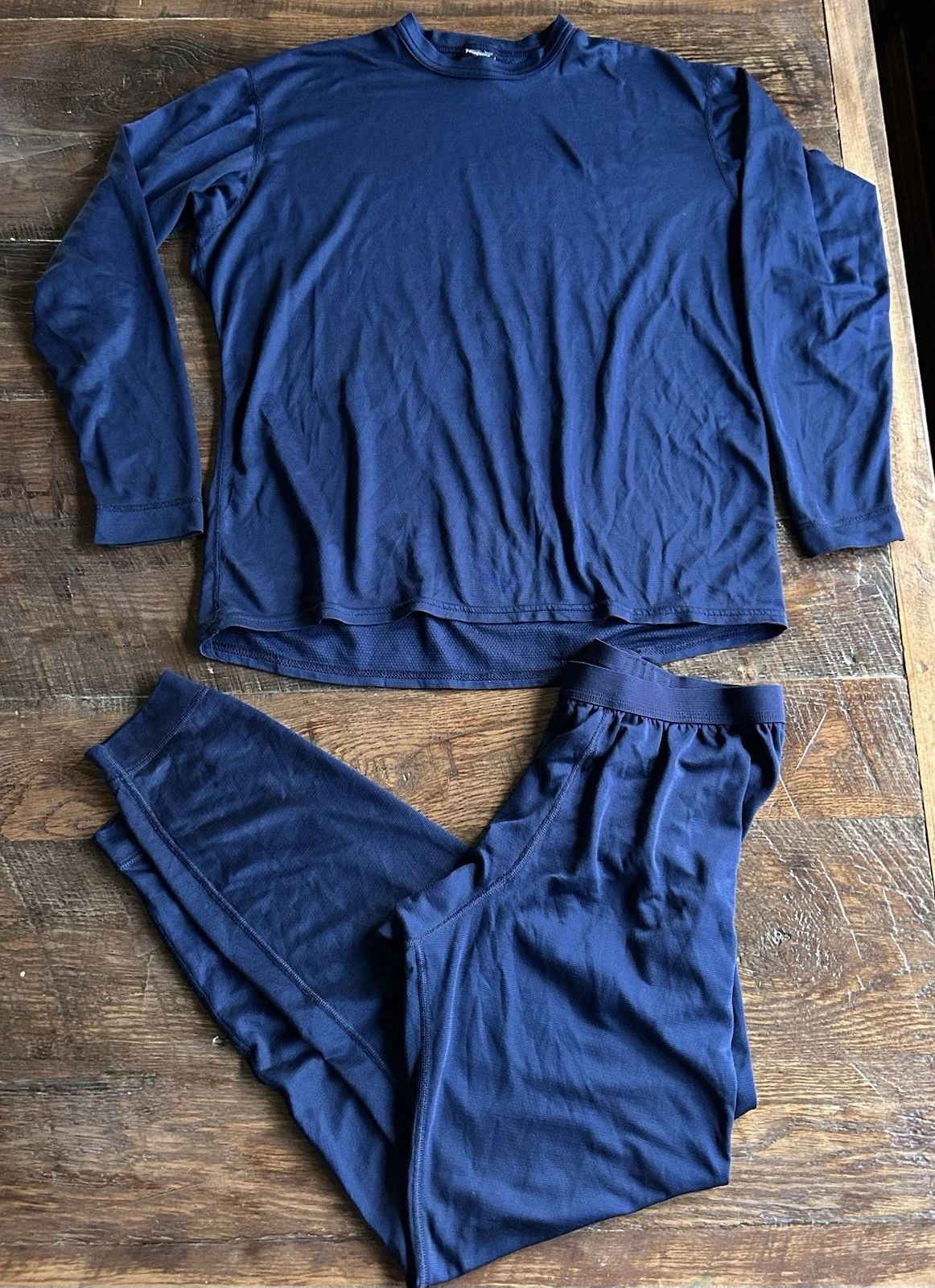Vintage Patagonia Capilene Navy Long Underwear Set- L Top M Pant Made In USA Y2K