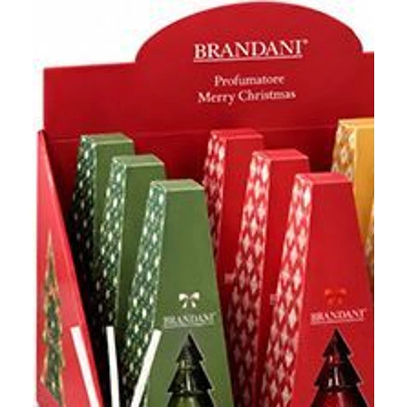 Diffusore di Fragranza Natale Albero Merry Christmas BRANDANI Vetro Bastoncini, fotografia 6 di 9