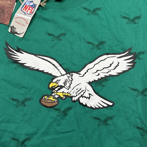 Philadelphia Eagles Kelly Green Mitchell & Ness NFL Throwbacks Shirt Size XL NWT - Picture 5 of 9