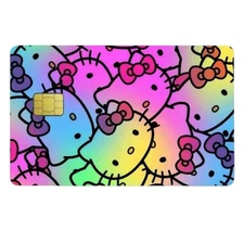 Hello Kitty BRIGHT Rainbow Credit Debit Bank Card Skin Cover Sticker Chip 1PC
