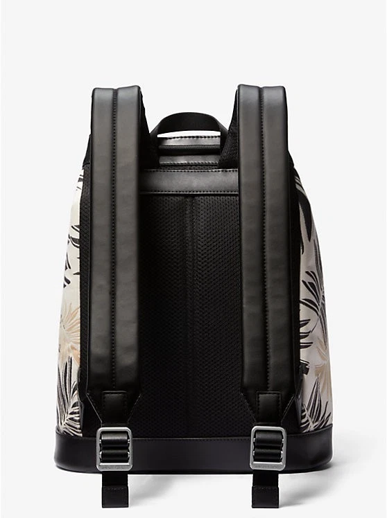 NWT MICHAEL KORS COOPER LARGE JACQUARD PALM MARINER BACKPACK MK BLACK MULTI  - Image 2 of 4