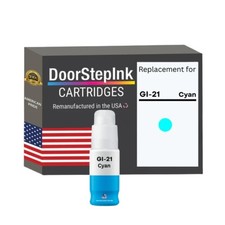 DoorStepInk Compatible Ink Bottle For Canon GI-21 70 ml Cyan-USA