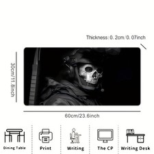 40 90cm1pc Extended Size Skull Special Force Model Mouse Pad, 23.6 x 13.7 inches