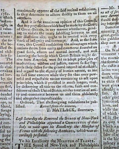 Era de la Guerra Revolucionaria Origina con Independencia Americana? Periódico Patriot 1782 - Imagen 9 de 17