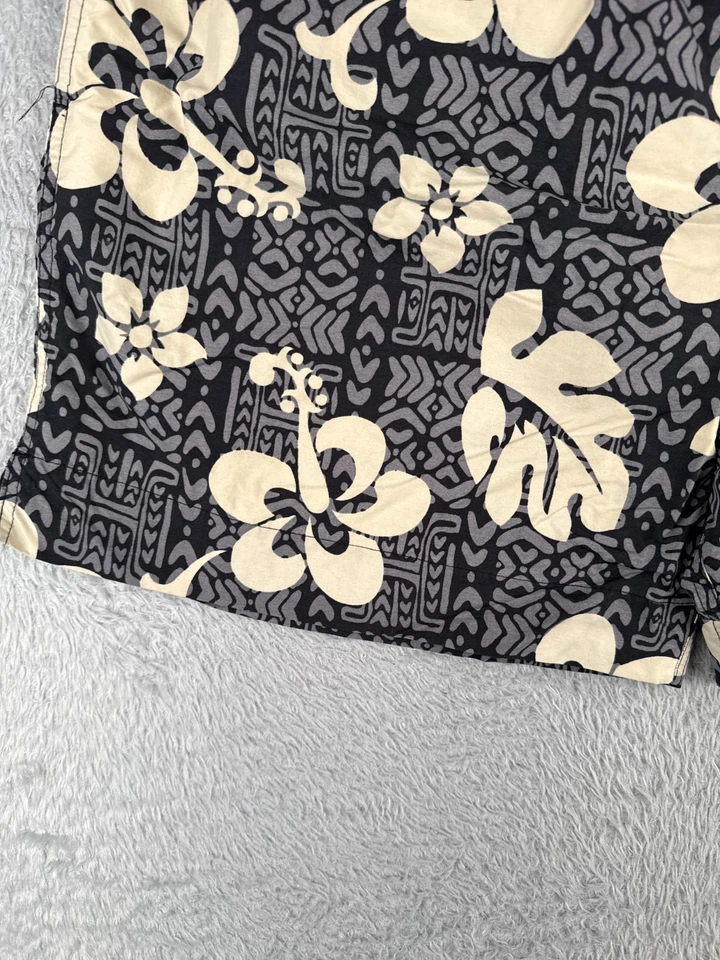 Bañador Sand N Sun Hombre Extra Grande Gris Beige Floral Hawaiano Forrado Nylon Foto 3 de 4