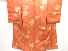 7744948: JAPANESE KIMONO / ANTIQUE KIMONO / TAISHO ROMAN STYLE / WOVEN LEAVES