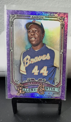 2025 Topps Allen & Ginter Chrome Refractor Purple Hank Aaron /75
