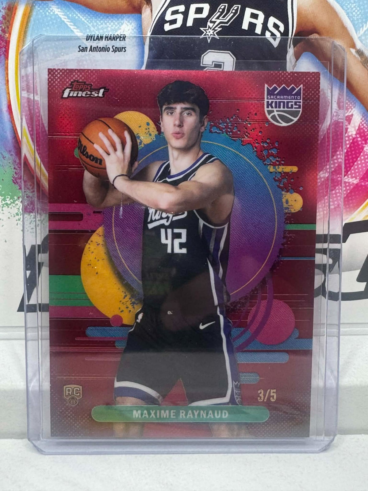 2025-26 Topps Finest Basketball #132 Maxime Raynaud RC Red 3/5