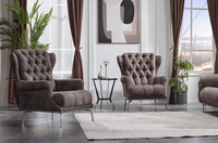 Luxus Modern 2X Sessel Chesterfield Wohnzimmer Textil PolstermöBel