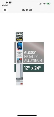 3M Scotch Extreme Premium Vinyl 12x24  Metallic Aluminum Qty 2 Works With Cricut