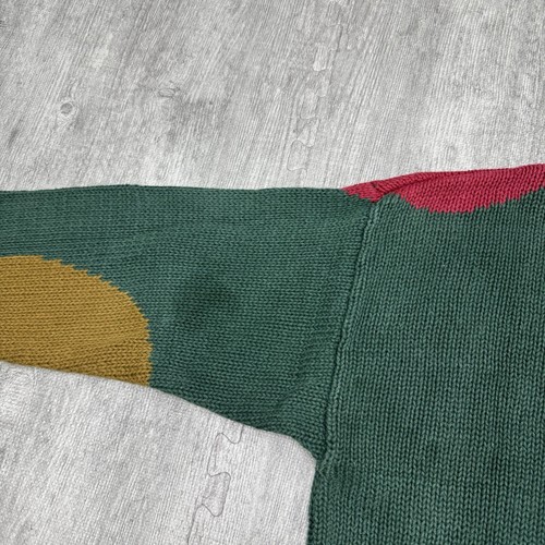 VTG STRUCTURE 90S GEOMETRIC CIRCLE DOT ART COTTON SWEATER ADULT LARGE L KNIT - Picture 5 of 6