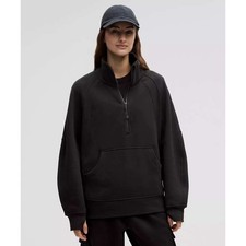 Lululemon Wmns Scuba Oversized Funnel-Neck Half Zip Long Black Sweatshirt XL/XXL