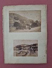2 x ORIGINAL ANTIQUE SEASIDE PHOTOGRAPHS of BOURNEMOUTH BEACH & PIER VICTORIAN.