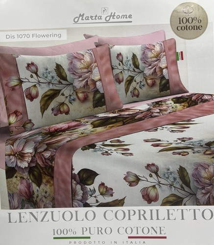 LENZUOLO COPRILETTO MATRIMONIALE 100%COTONE STAMPA DIGITALE MARTA MARZOTTO - Foto 3 di 13