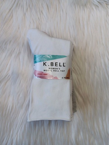 New K Bell Women's Modal Roll Top Crew Socks Multicolor 6 Pairs Size 5.5-10 - Picture 3 of 3