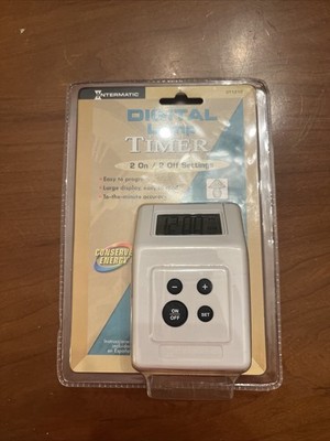 INTERMATIC Indoor Programmable DIGITAL LAMP TIMER 2 On/Off Settings DT121C NIP