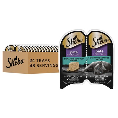 Perfect Portions Paté Adult Wet Cat Food Trays, Signature Seafood Entrée, Eas...