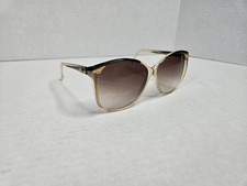 Vintage Charles Jourdan Sunglasses 8253 Gold Rounded Butterfly Tinted Clear