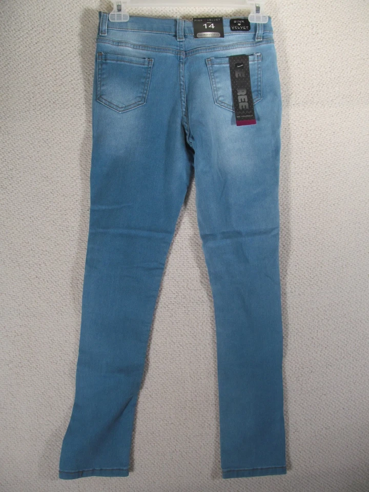 Розовый бархат молодежи девочек размер 14 искусственно состаренный розовый блестки узкий крой новый с Ярлыками - Изображение 2 из 4