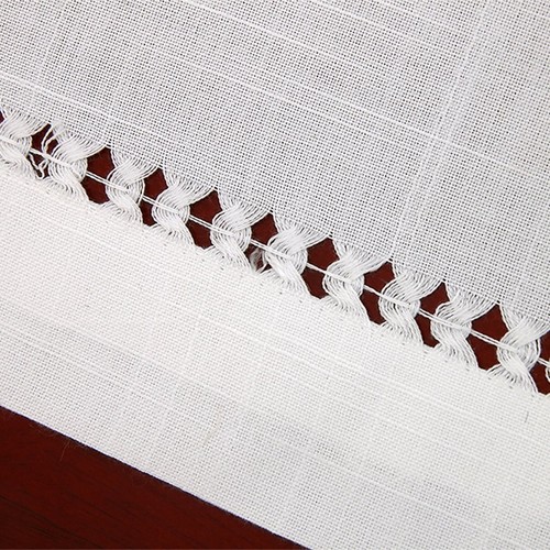 Hemstitched White Lace Napkins, Set of 4, Size 11.5x11.5 Inch, Natural Color - Picture 2 of 5