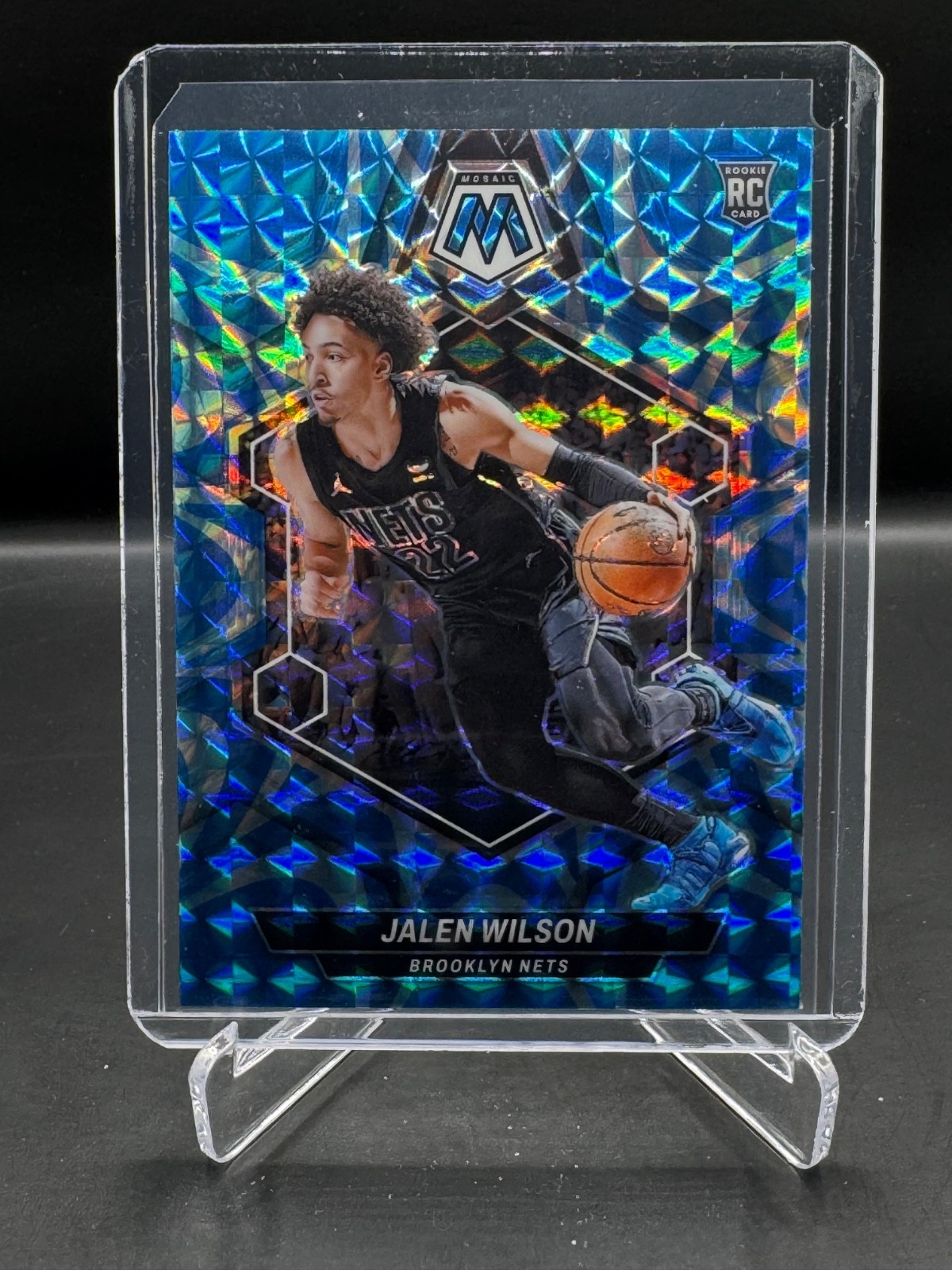 2023-24 MOSAIC!  JALEN WILSON!  RC!  REACTIVE BLUE PRIZM!  BROOKLYN NETS!  #203