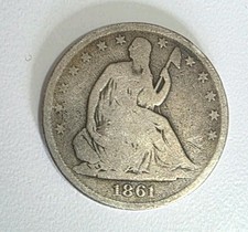 USA! Rare! 1861-O SEATED LIBERTY SILVER HALF DOLLAR IN Good Grade!
