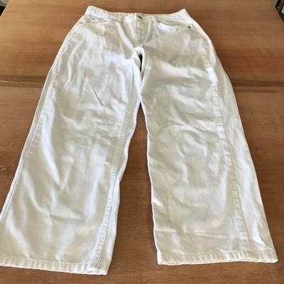 NA-KD Wide Leg Jeans Women EU 38 US 8 White High Rise Stretch Preppy