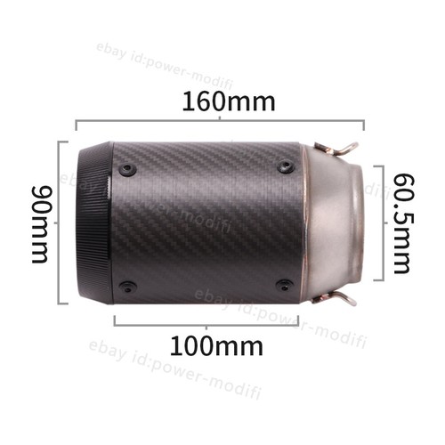 60MM For Suzuki GSXR1000 2009-2011 Exhaust Muffler Mid Pipe Slip On Carbon Tips - Picture 3 of 12