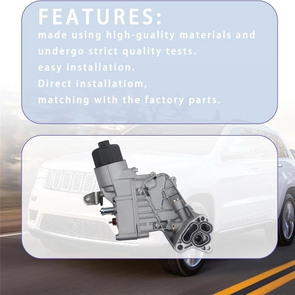 Oil Cooler Filter Housing For 14-20 Jeep Grand Cherokee 3.0L V6 Diesel 015045ALU - Image 2 of 4