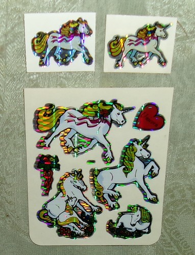 Vintage 80's BJ Decal Specialties Prism Unicorn Horse Sticker Sheet & Mods - Picture 2 of 2