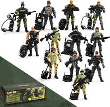 12Pcs Army Men & SWAT Team Action Figures Set - Perfect for Kids & Collectors