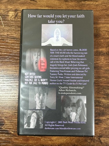 RARE Signed VHS Pre-Release 2001 Blood For The Muse Horror Signed By Tammy Parks - Imagen 2 de 3