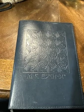 M C Escher Artwork Blue Leather Pomegranate Sketchbook Journal notebook 7.5 x 5