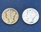 1928-P  and 1928-S  Mercury Silver Dimes      - 1928 toned ?  paint?