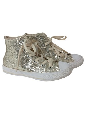 CONVERSE Kinder Sneaker high 31.5 Gold Glitter Streetwear Chucks
