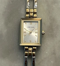 Anne Klein Women’s Two-Tone Rectangular Bracelet Watch – 16 mm Case (10/4899G)