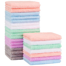 Baby Washcloths 24-Pack 7''X9'' , Microfiber Coral Fleece Baby Towels, Super Sof
