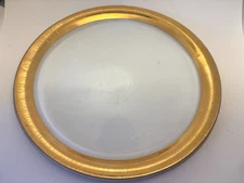 ANNIEGLASS Roman Antique Dinner Plate 10" 24k Gold Rim Signed 1998
