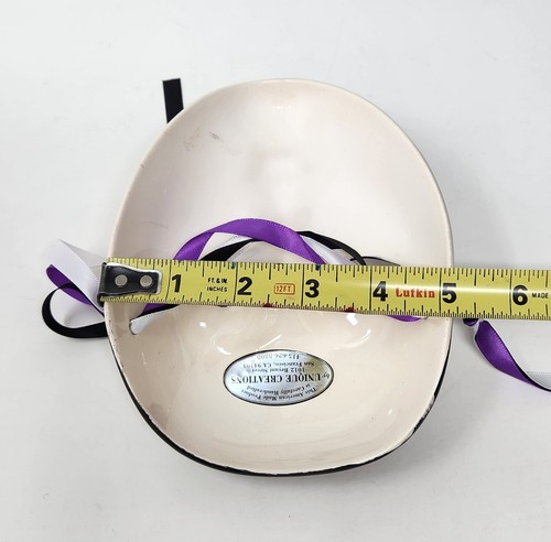 Vintage Harlekin Karneval Maske 3D Wandbehang handbemalt Deko Theater   - Bild 13 von 15