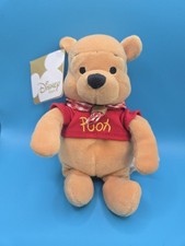 Disney Store International Winnie the Pooh Plush 8" Bean Bag Gingham Scarf Tags