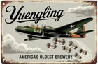 Yuengling Airplane Tin Sign Vintage Beer Metal Sign Print, 8 x 12 Inch