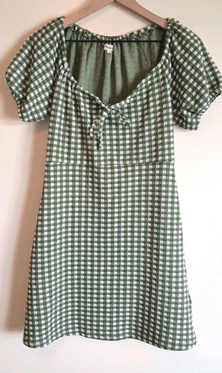 madewell green gingham dress Zennia Mini Gingham Dress main image 0