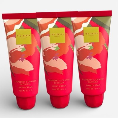 Ted Baker Raspberry and Orange Blossom Handcreme 100ml X3 - Neu & unbenutzt selten