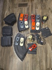 Huge 1/32 Eldon Slot Car 500 Internation Race Set Lots Of Extra Track 10 Cars